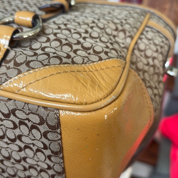 Coach  f12348 Rare mini c’s  shoulder bag  small tote
Brown/tan/mustard patent - Picture 15 of 15